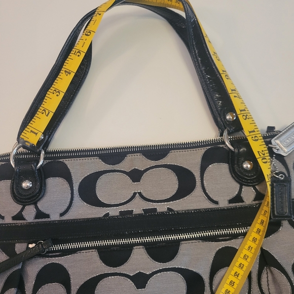 Coach Black and Gray Signature Large Tote Diaper Weekender Bag - Picture 9 of 9